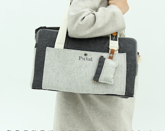 PUTZI BAG TWEED Charcoal gray only : Pet carrier,Dog carrier, Camel color is sold out