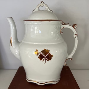 Vintage Ironstone Tea Pot by A.J. Wilkinson with Tea Keaf Design