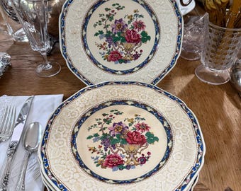 Platos de almuerzo ingleses antiguos Crown Ducal Gainsborough. Juego de 6.