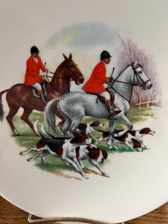 Fox Hunting Set of 2 Porcelain Plates - Etsy Hong Kong