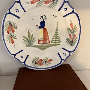 Prato Quimper Francês Vintage 9,5”