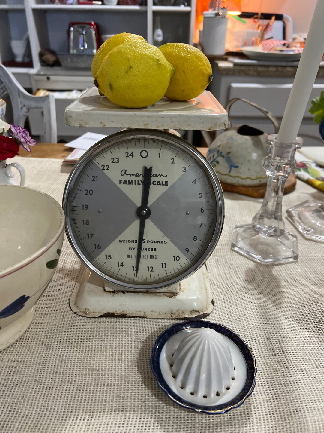 White Vintage Kitchen Scale. - Etsy