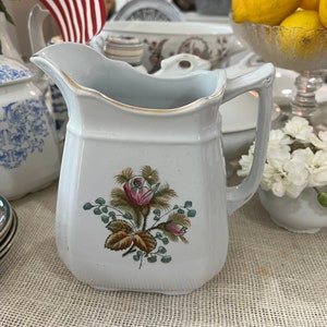 White Vintage Ironstone Milk Jug.  Alfred Meakin England