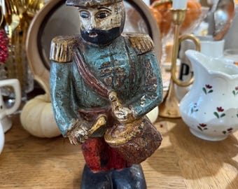 Vintage Drummer Boy From War of 1812 Wooden Plaque. Charming
