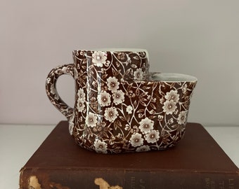 RARE Calico Burleigh Staffordshire England Shaving Mug c1920 