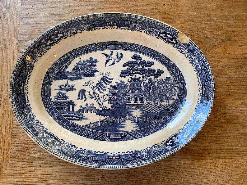 Vintage Blue Willow ware Platter. | Etsy