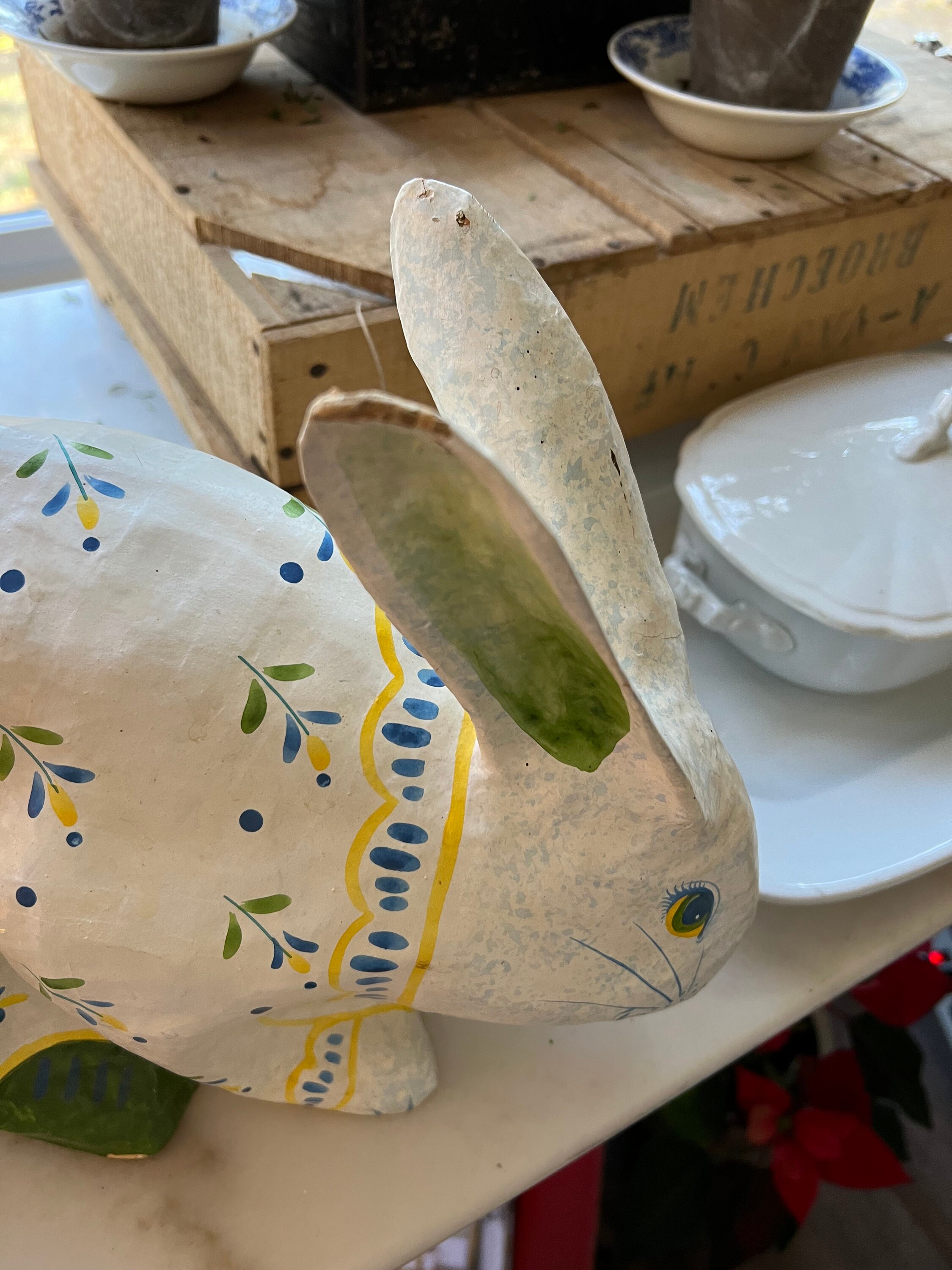 Papier Mache Rabbit Vintage Papier-mâché Hand Painted Bunny. - Etsy