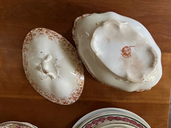 アンティーク アルフレッド ミーキン リン ブラウン フローラル