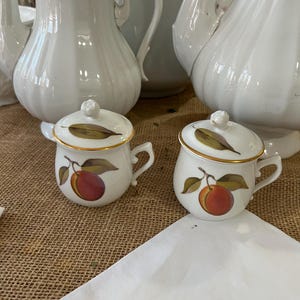 Royal Worcester Evesham Set of 2 Lidded Cups.