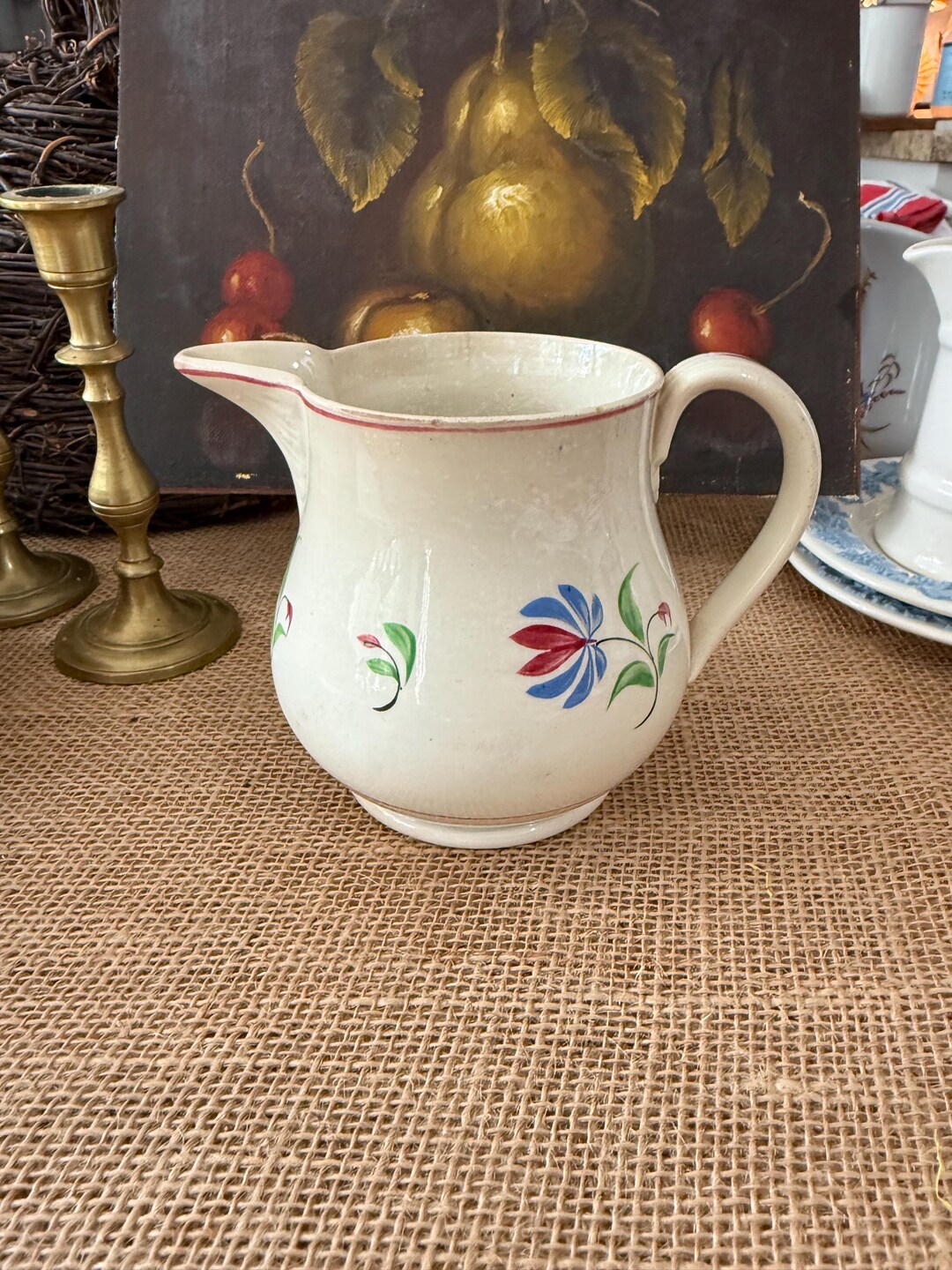 フランス製ヴィンテージ手描き装飾クリーマー - Etsy 日本