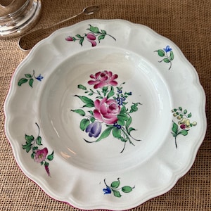 French Find.  Beautiful old Luneville Faience 9.5” Low Bowl.