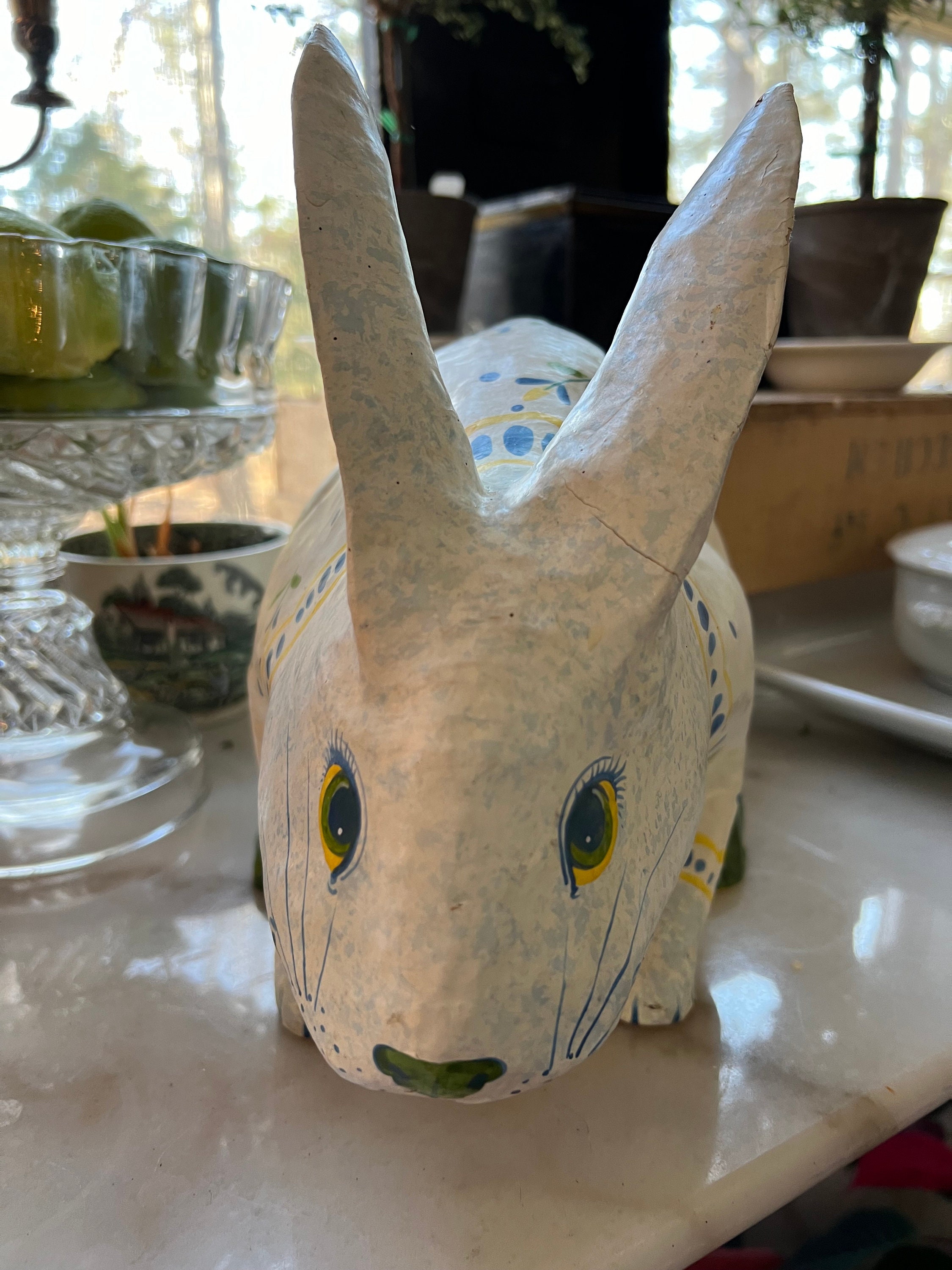 Papier Mache Rabbit Vintage Papier-mâché Hand Painted Bunny. - Etsy