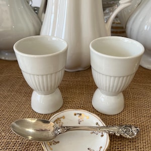 White Vintage Set of 2 English Egg Cups.