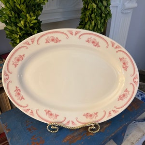 Pink and White Homer Laughlin Platter