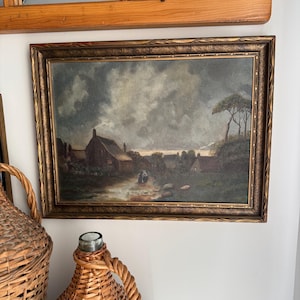 Antique Landscape on Board.