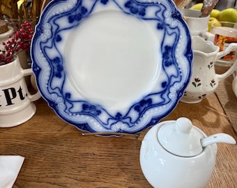 Blue and White English Flow Blue Plate