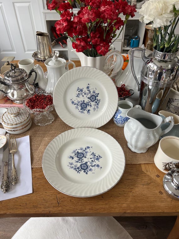 Royal Blue Ironstone Enoch Wedgewood Tunstall Plates. Set of 2. - Etsy