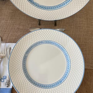 Blue and White Vintage Spode’s Mansard 10.5” Dinner Plates.  Set of 4.