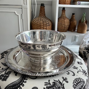 Verzilverde vintage revere schaal