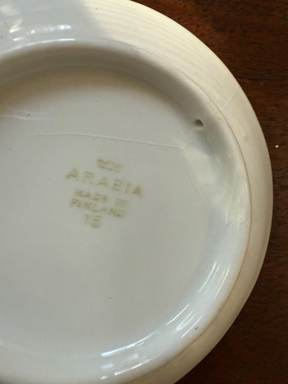 Black and White Vintage Little Plates. Arabia. Finland. Set of 2
