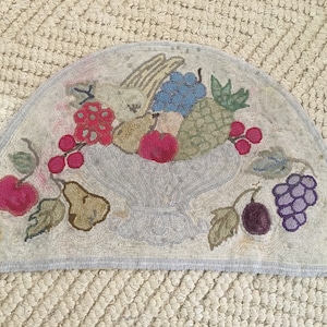 Vintage Bowl of fruit half round.