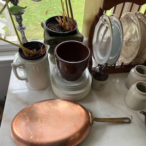 Copper Vintage Villedieu French Oval Sauté Pan