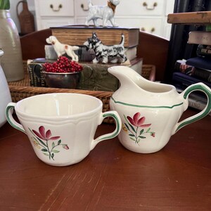 French Vintage Cream and Sugar by Longchamp