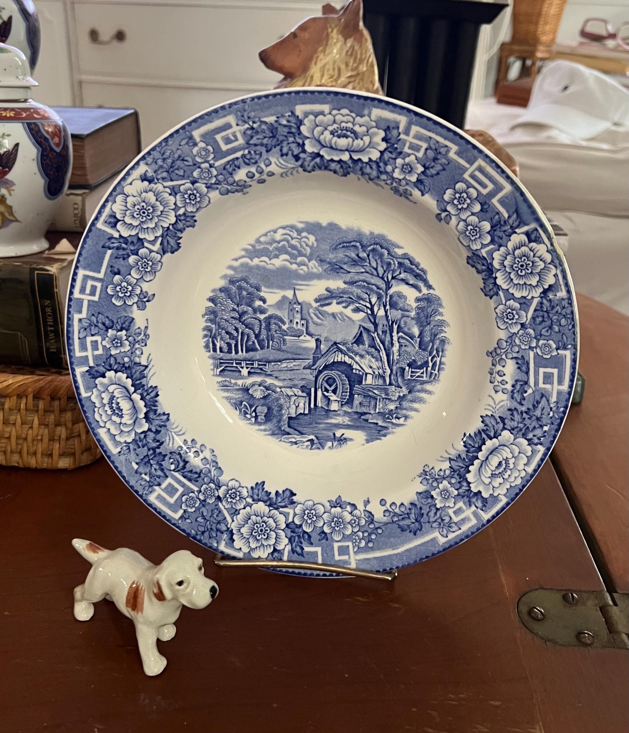 Vintage Blue and White Old English Bowl by Barrett display picture 3