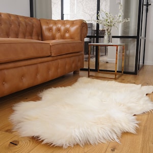 Original, Natural GIANT Rug   48&quot; x 28&quot; White Creamy Genuine Natural Sheepskin Rugs Exclusive Rug Throw Rugs Carpet  Rugs Cheap Rugs Shag