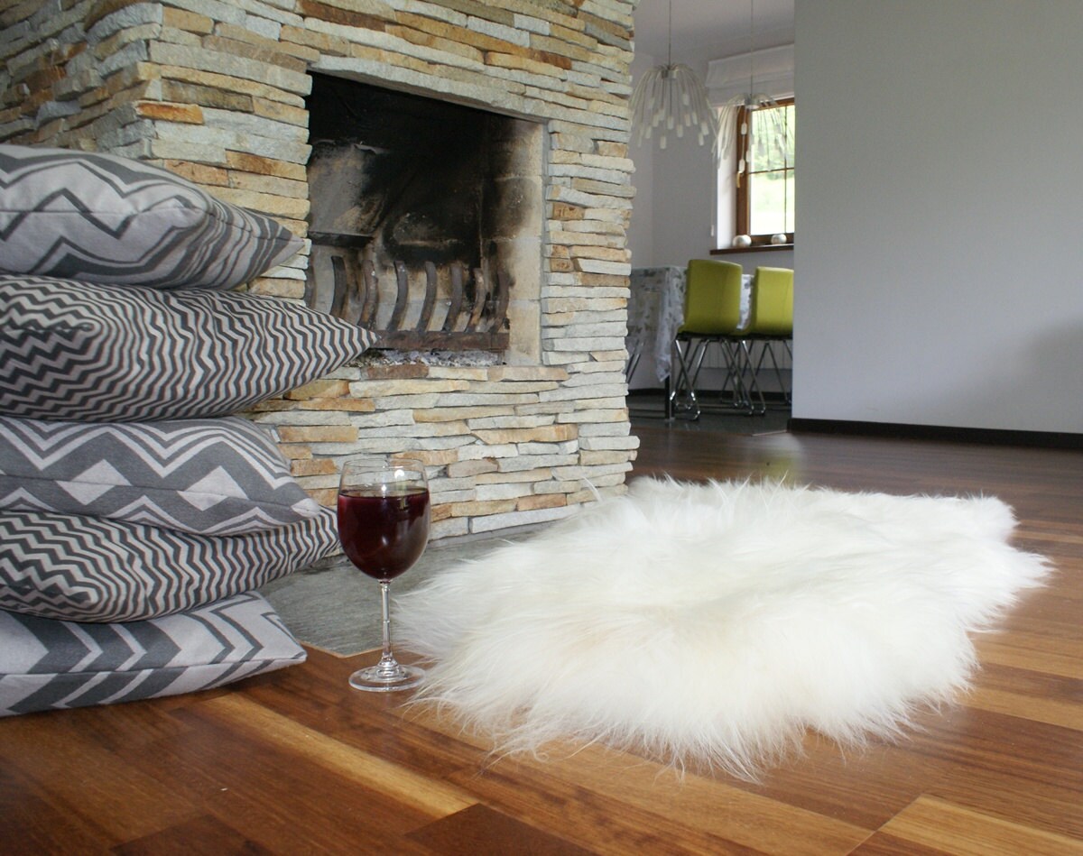 シープスキン アイスランディック ホワイト スロー 本革 シープスキン