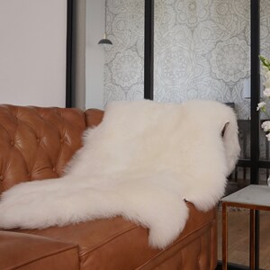 Original, Natural BIG White Genuine Natural Sheepskin Rug Exclusive rug