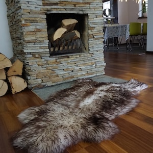 Original Brown Mouflon  Genuine Natural Sheepskin Genuine Natural Sheepskin Rugs Exclusive Rug Throw Rugs Carpet Outdoor Cheap Rugs Shag