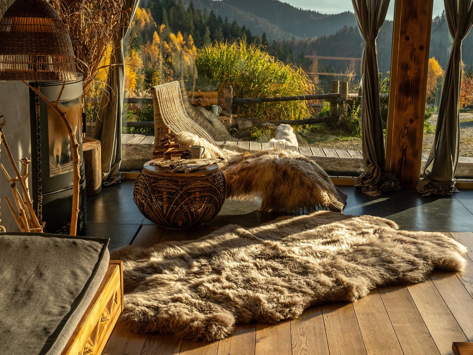 Giant Rug Chair GIANT RUG Four SHEEPSKIN Beige, Coffee Throw Genuine Leather Sheep Skin ...