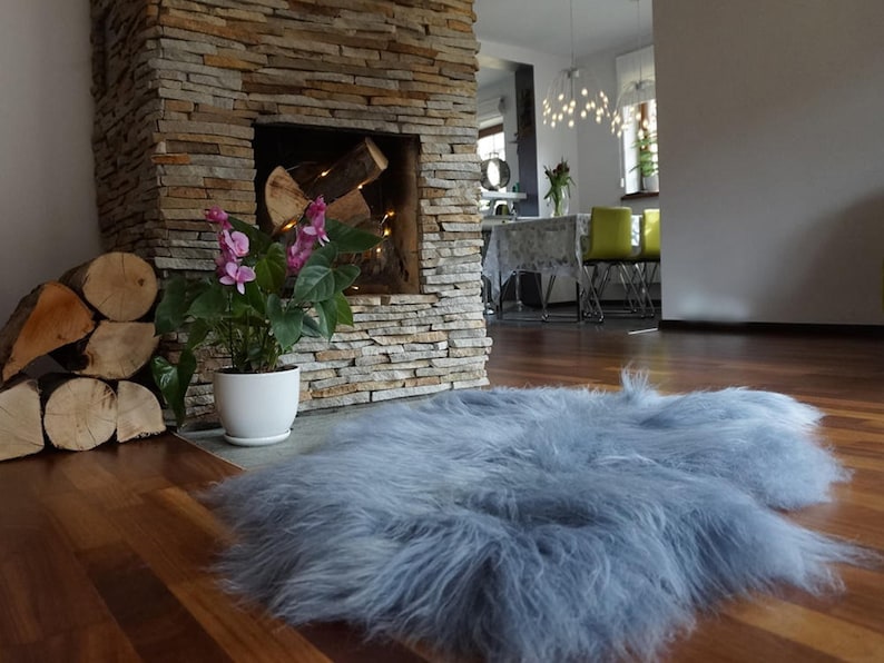 SHEEPSKIN Icelandic Grey X Grey Rug Genuine Natural Sheepskin Rug Gray