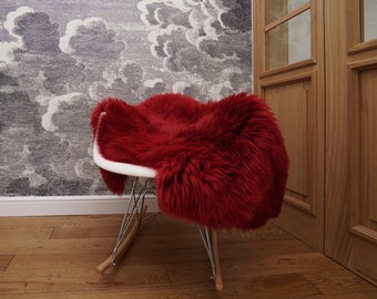SHEEPSKIN Burgundy X  Throw Genuine Leather Red wool carpet Decorative rug brown comfy cozy Rug Gray Rugs Carpet