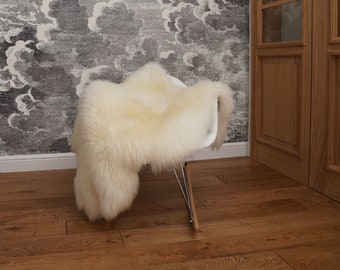 Original, Natural GIANT X  White Genuine Natural Sheepskin Shag Rug Exclusive rug draped on chair bench cheap fur rug good gift