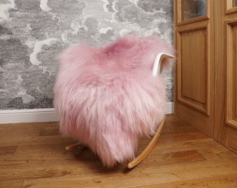 BIG Sheepskin Pink  Rugs Throw Genuine ICELANDIC 50" x 30" Decorative rug Natural comfy rugs outdoor   rug