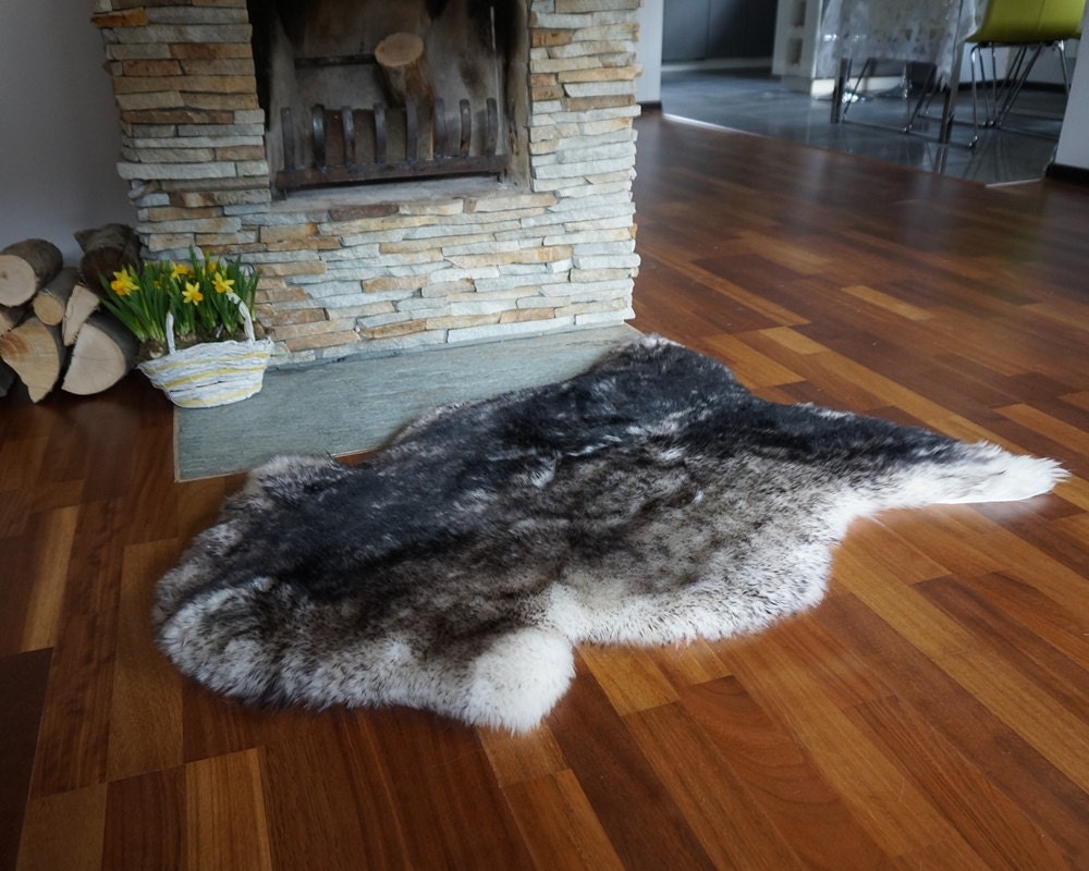 BIG SHEEPSKIN Mouflon Black RUG Throw Genuine Leather Sheep Etsy UK