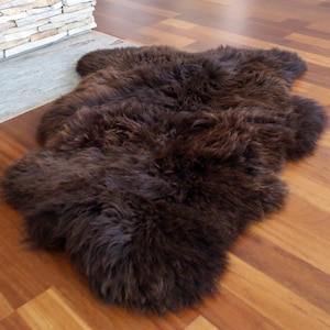 SHEEPSKIN Brown   Throw Genuine leather Sheep Skin  Decorative Rug Brown, Carpet, Gray Rugs, Cheap Rugs,  Chair Throw, Shag Throw