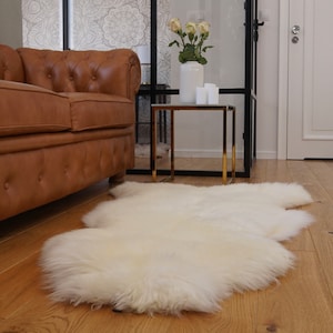 Original, Natural GIANT Rug 48&quot; x 28&quot; White Genuine Natural Sheepskin Rugs Exclusive Rug Throw Rugs Carpet Outdoor Rugs Cheap Rugs Shag