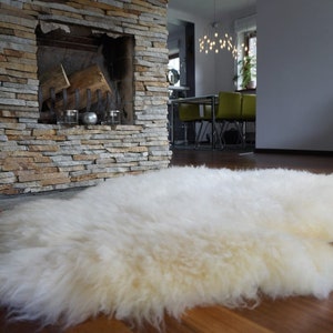 Original, Natural GIANT Rug X  50&quot; x 30&quot; White Genuine Natural Sheepskin Rugs Exclusive Rug Throw Rugs Carpet Outdoor Rugs Cheap Rugs Shag