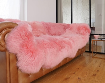 Genuine Merino PINK Natural Sheepskin Rug Real Fur Lambskin pelt SOFT 100% 