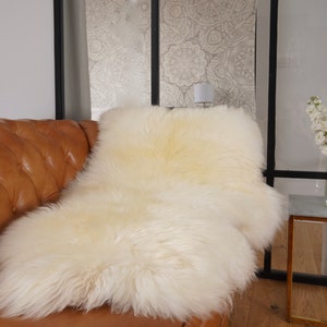 Original, Natural BIG White Genuine Natural Sheepskin Rug Exclusive rug