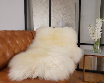 Original, Natural BIG White Genuine Natural Sheepskin Rug Exclusive rug