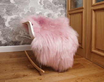 BIG Sheepskin Pink  Rugs Throw Genuine ICELANDIC 50" x 30" Decorative rug Natural comfy rugs outdoor   rug