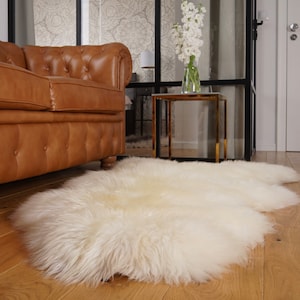 Original, Natural BIG White Genuine Natural Sheepskin Rug Exclusive rug