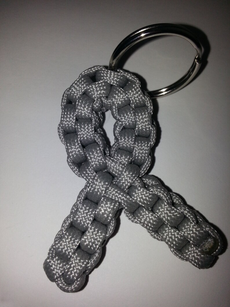Survivor Cause Keychains, Paracord Cause Ribbon Keychains, Ribbon