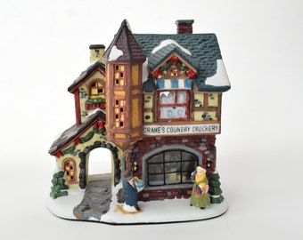 Santas Workbench Cranes Country Crockery Lighted Christmas Village House