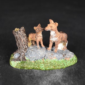 Lemax Fox & Her Pup Woodland Forest Animals Christmas Village Landscape Figures
