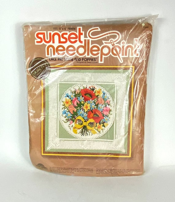 Sunset Lace Patterns & Poppies Needle Point Kit 6245 Sealed